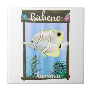 Bicheno Tasmania Vintage Reiseplakat Fliese