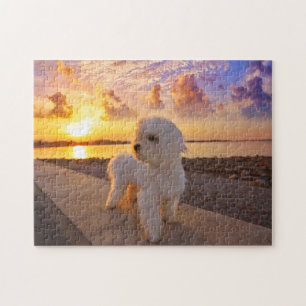 Bichon am Strand Dein Haustier Foto Personalisiert Puzzle