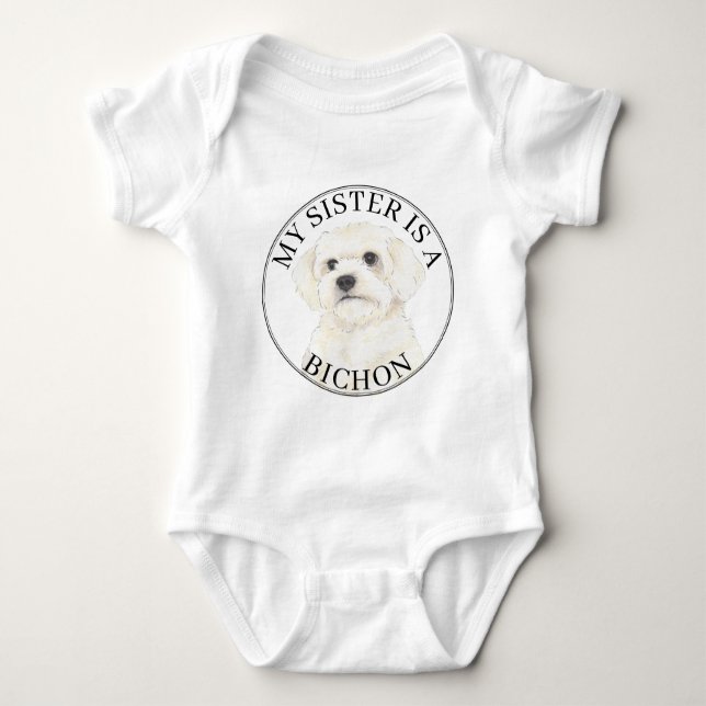 Bichon Big Sister Baby Strampler (Vorderseite)