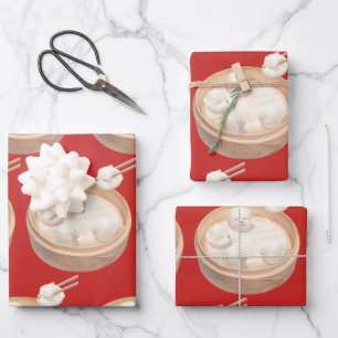 Bichon-Dampfnudeln: Süße Xiao-Long-Bao-Dim-Sum-Kun Geschenkpapier Set