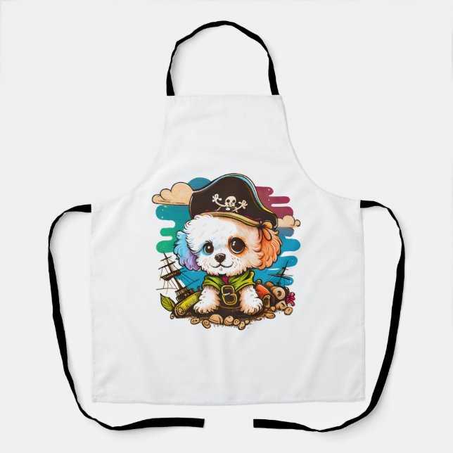 Bichon Dog Pirate Schürze (Vorderseite)