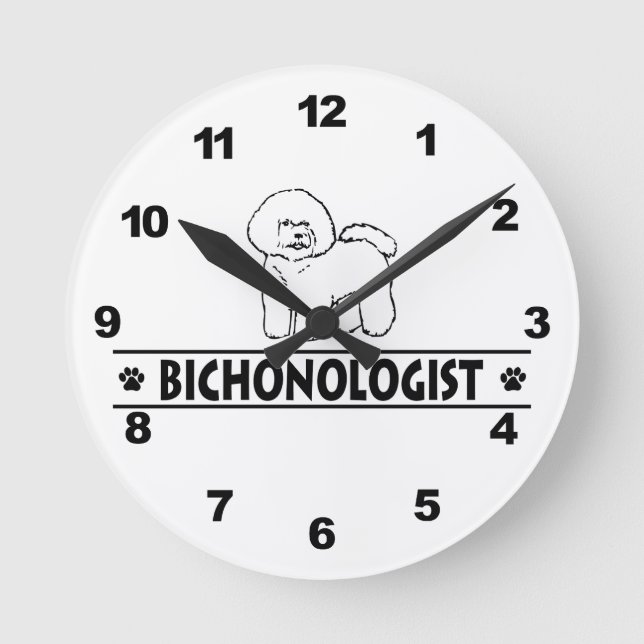 Bichon-Fieber Runde Wanduhr (Vorderseite)