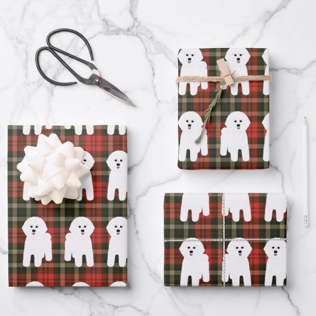 Bichon Fire Wrapping Paper Sheets Geschenkpapier Set (Vorderseite)