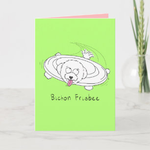 Bichon Frisbee - Funny Bichon Frise Hund Card Karte