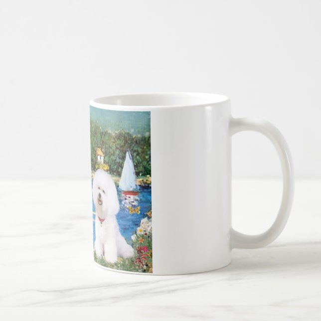 Bichon Frise 1 - Segelboote 1 Kaffeetasse (Rechts)