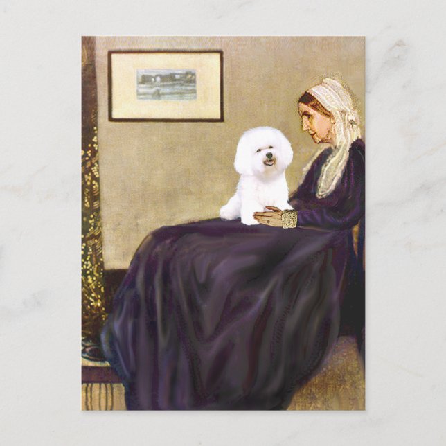 Bichon Frise 1 - Whistlers Mutter Postkarte (Vorderseite)