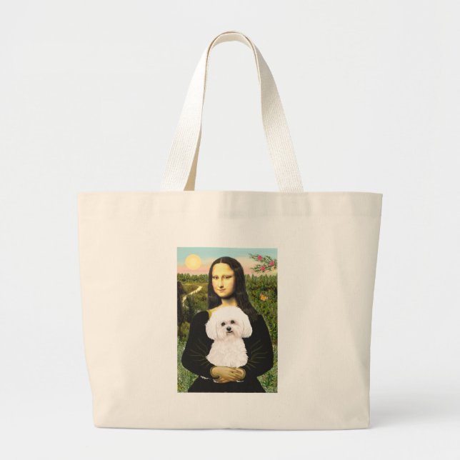 Bichon Frise 2R - Mona Lisa Jumbo Stoffbeutel (Vorne)