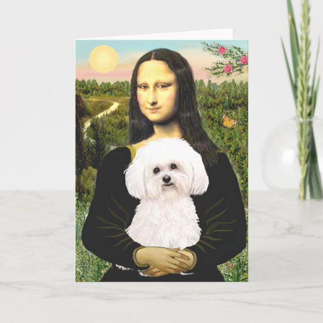 Bichon Frise 2R - Mona Lisa Karte (Vorderseite)