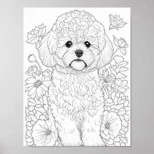 Bichon Frise Adult Coloring Poster