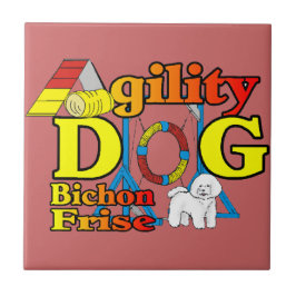 Bichon Frise Agility Fliese
