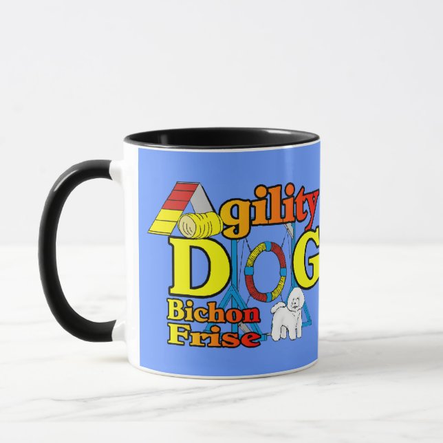 Bichon Frise Agility Geschenke Tasse (Links)