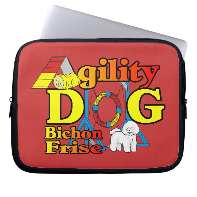 Bichon Frise Agility Laptopschutzhülle (Vorderseite)