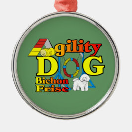 Bichon Frise Agility Silbernes Ornament