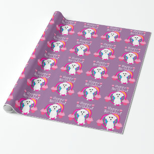 Bichon Frise alles- Gute zum GeburtstagPackpapier Geschenkpapier