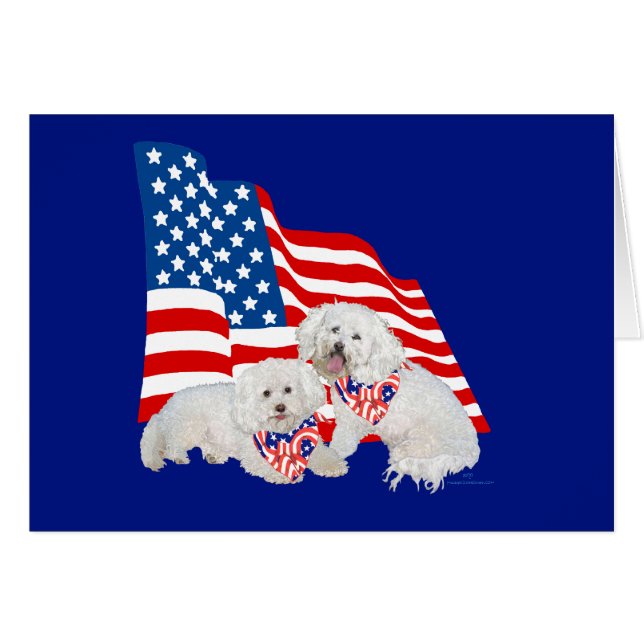 Bichon Frise American Flag (Vorderseite (Horizontal))