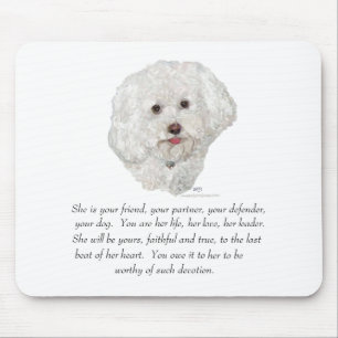 Bichon Frise Andenken WEIBLICH Mousepad