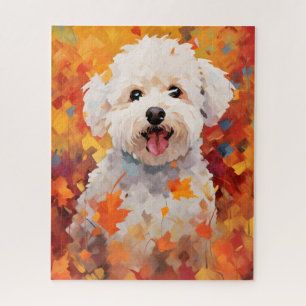 Bichon Frise Autumn Erntedank Puzzle