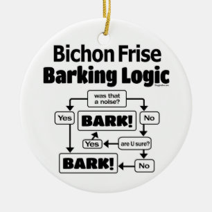 Bichon Frise Barking Logic Keramik Ornament