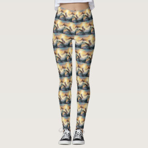 Bichon Frise Beach Surfmalerei Leggings
