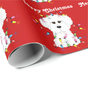 Bichon Frise beleuchtet WeihnachtsPackpapier Geschenkpapier