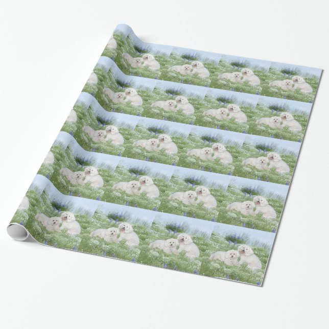 Bichon Frise Bluebonnets Geschenkpapier (Ungerollt)