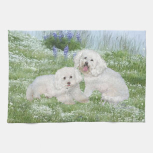 Bichon Frise Bluebonnets Geschirrtuch