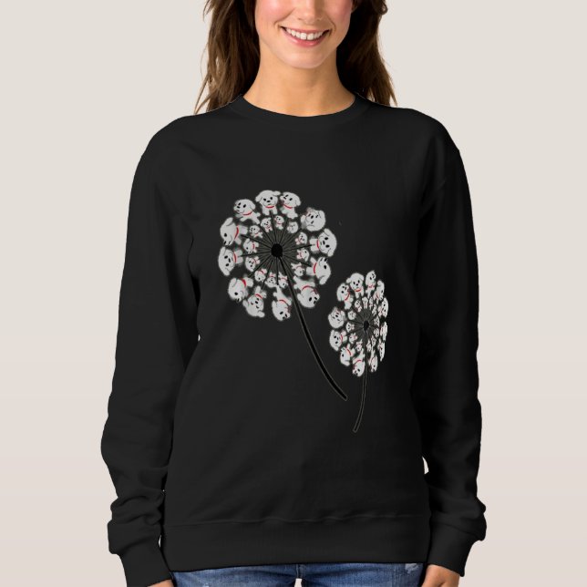 Bichon Frise Blume Fly Dandelion Funny Dog Sweatshirt (Vorderseite)