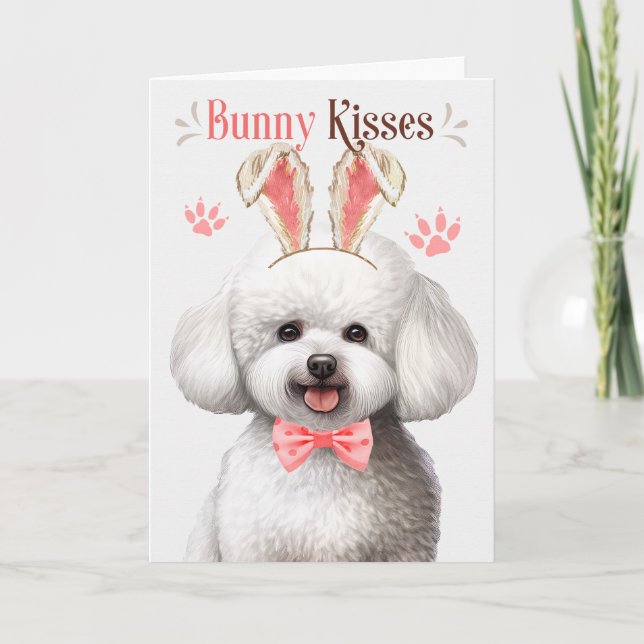 Bichon Frise Bunny Oars Osterfeiertag Karte (Vorderseite)