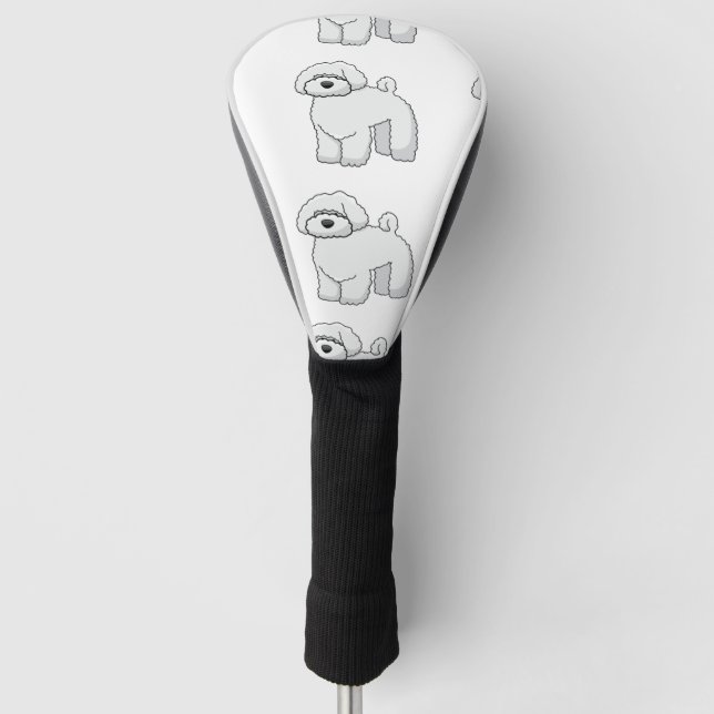 Bichon-Frise-Cartoon Golf Headcover (Vorderseite)