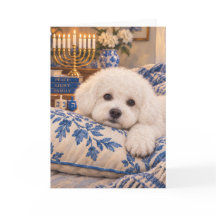 Bichon Frise Chanukka-Grußkarte