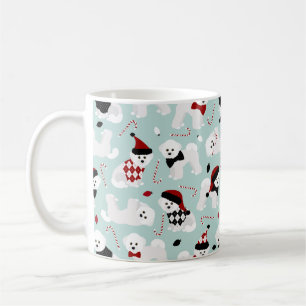 Bichon Frise Christmas Blue Coffee Tasse