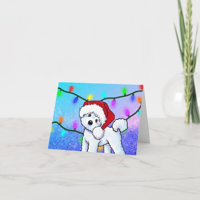 Bichon Frise Christmas Card Feiertagskarte (Vorderseite)
