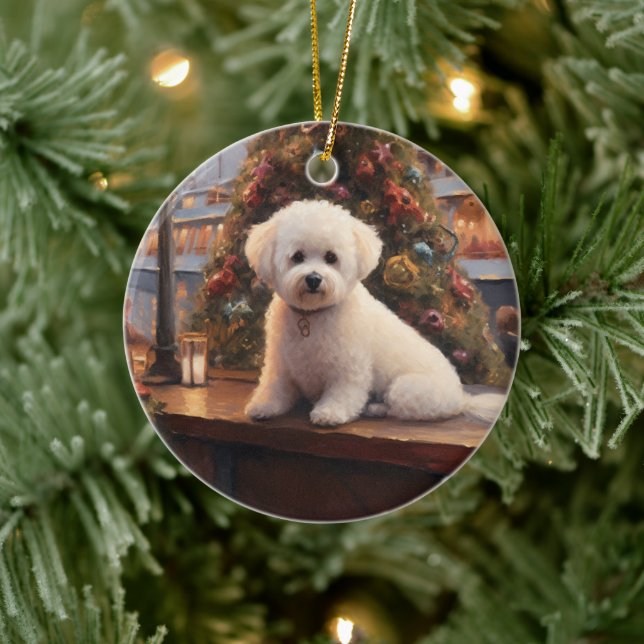 Bichon Frise Christmas Cruise: Pawsome Holiday Keramik Ornament (Baum)