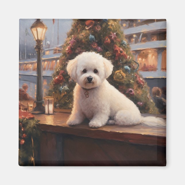 Bichon Frise Christmas Cruise: Pawsome Holiday Magnet (Vorne)