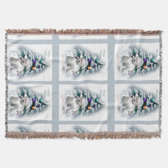 Bichon Frise Christmas Decke (Vorderseite)