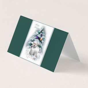 Bichon Frise Christmas Folded Card