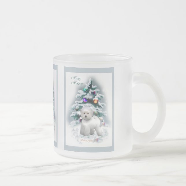 Bichon Frise Christmas Geschenke Mattglastasse (Rechts)