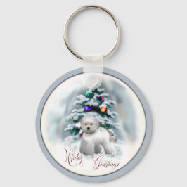 Bichon Frise Christmas Geschenke Schlüsselanhänger