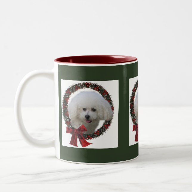 Bichon Frise Christmas Geschenke Zweifarbige Tasse (Links)