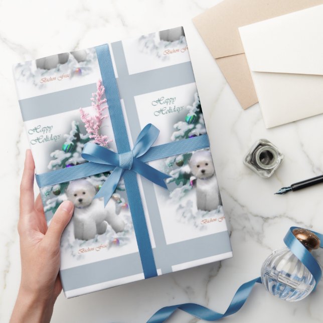 Bichon Frise Christmas Geschenkpapier (Schenken)