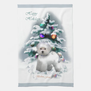 Bichon Frise Christmas Handtuch