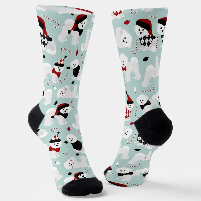 Bichon Frise Christmas Socken (Gewinkelt)