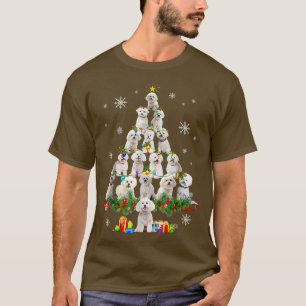 Bichon Frise Christmas Tree Lights Funny Dog Xmas T-Shirt