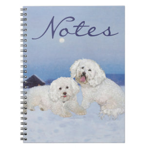 Bichon Frise Dezemberabend Notizblock