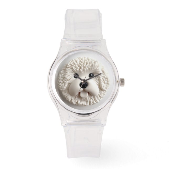 Bichon Frise Dog 3D Inspiriert Armbanduhr (Vorderseite)