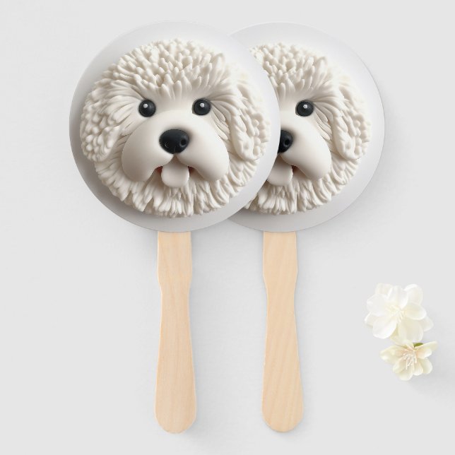 Bichon Frise Dog 3D Inspiriert Fächer (Vorne und Hinten)
