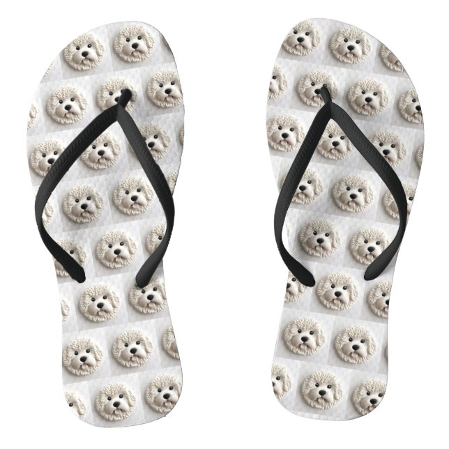 Bichon Frise Dog 3D Inspiriert Flip Flops (Fußbett)