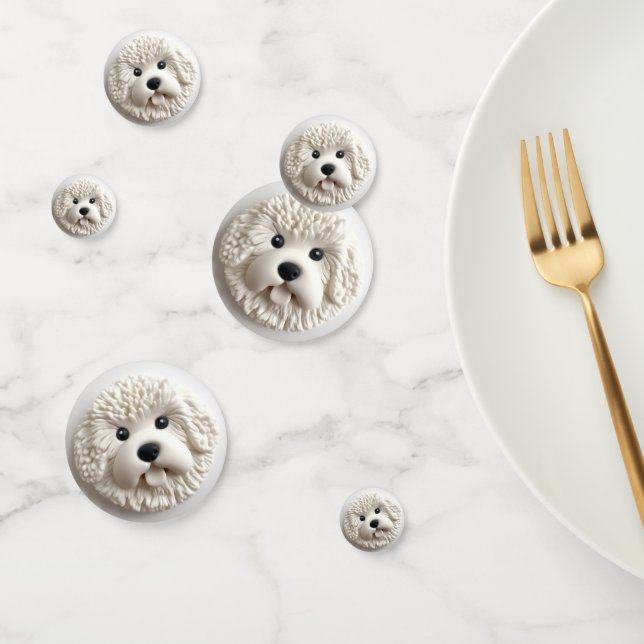 Bichon Frise Dog 3D Inspiriert Konfetti (Gruppe)