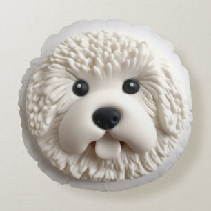 Bichon Frise Dog 3D Inspiriert Rundes Kissen