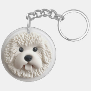 Bichon Frise Dog 3D Inspiriert Schlüsselanhänger